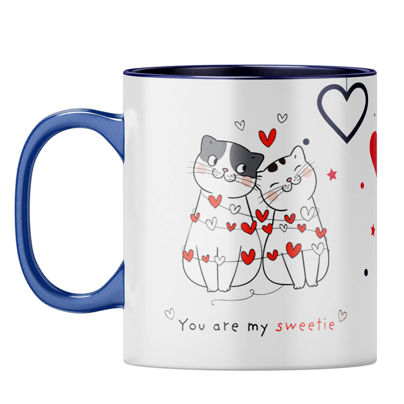 Hugs and Kisses Coffee Mug Dark Blue