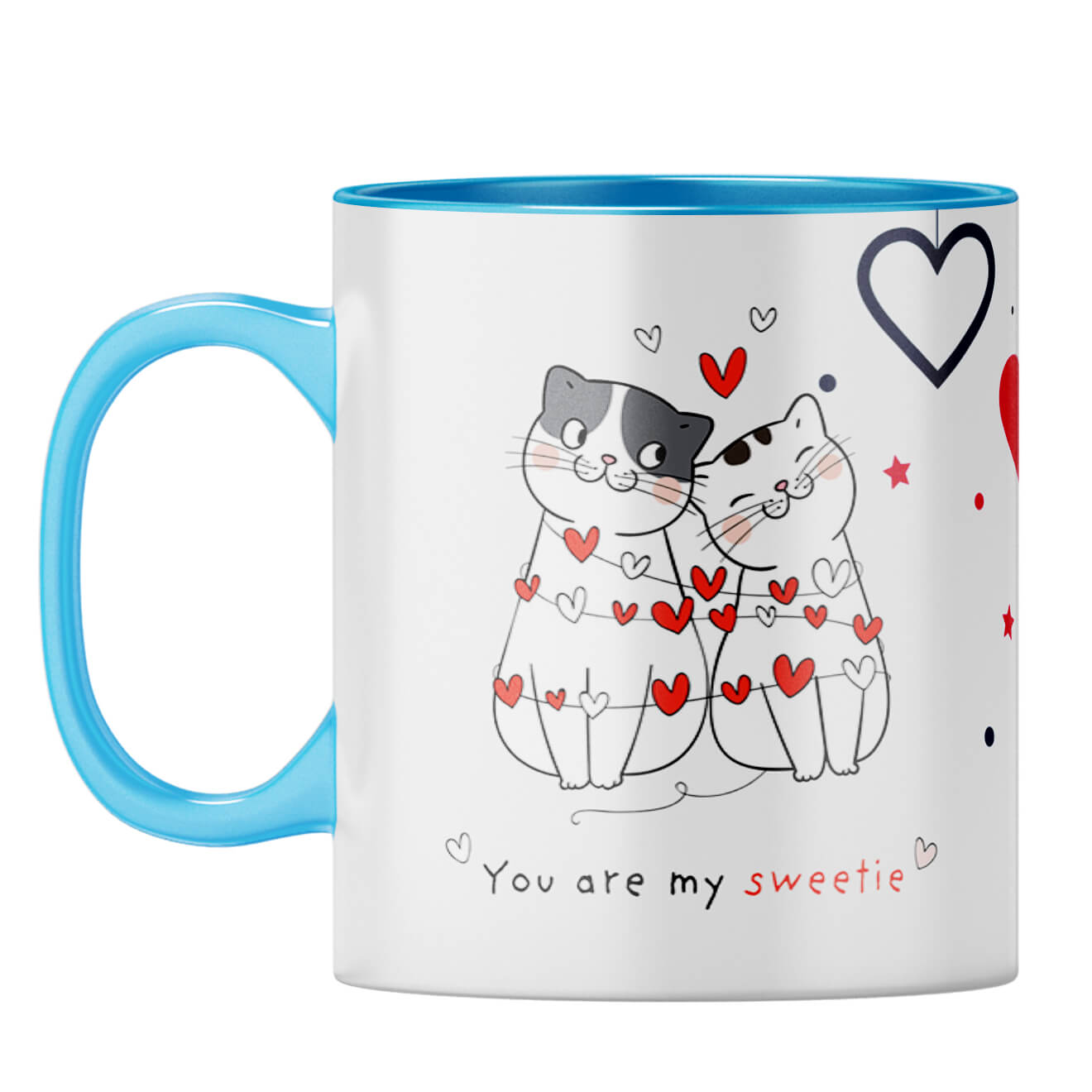 Hugs and Kisses Coffee Mug Light Blue