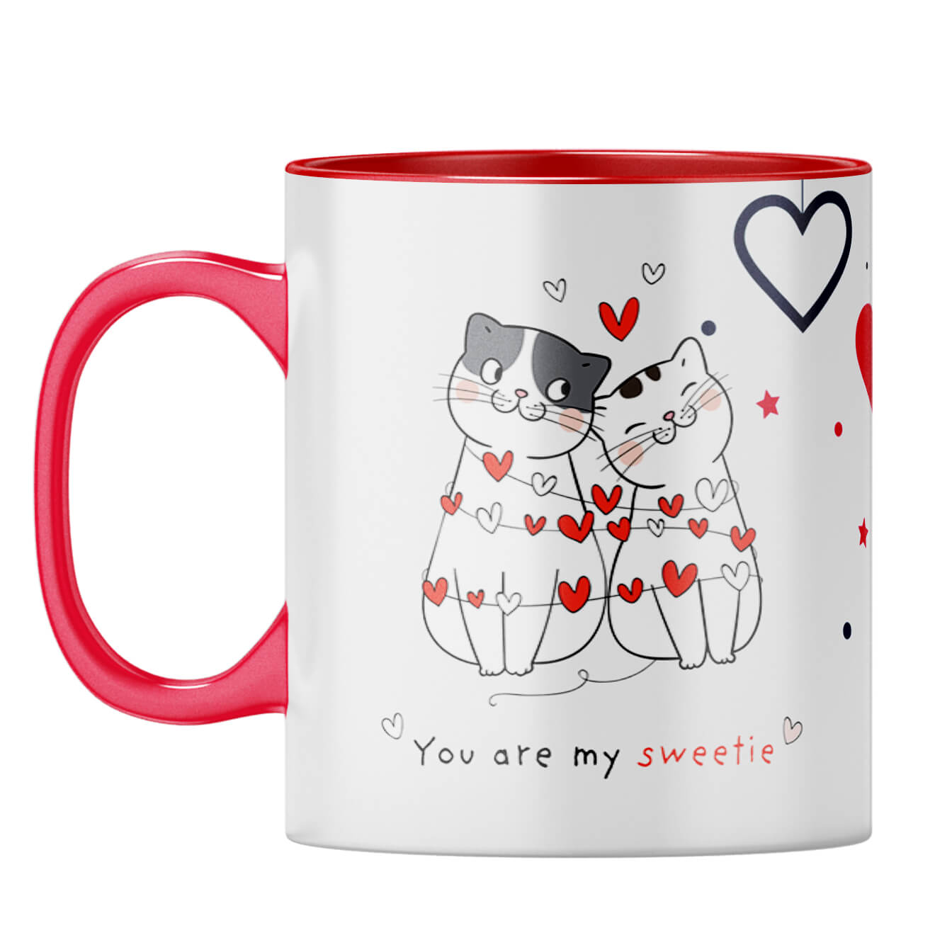 Hugs and Kisses Coffee Mug Red