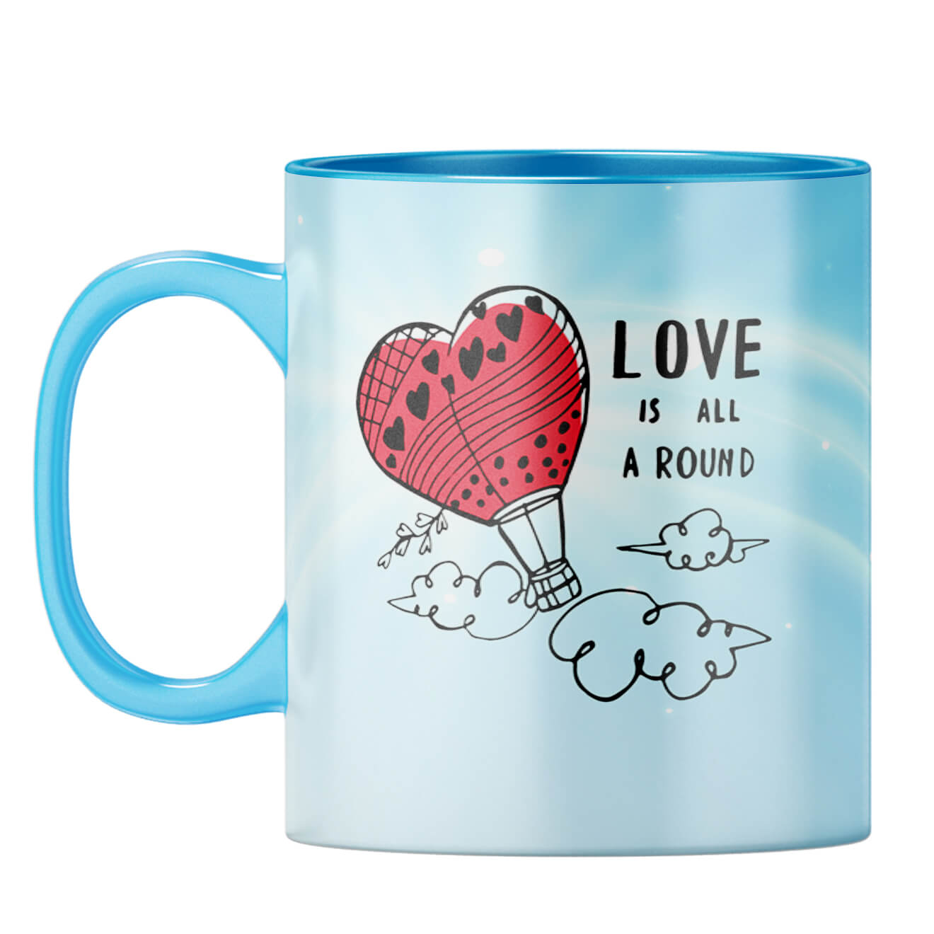 Love is all around Coffee Mug Light Blue