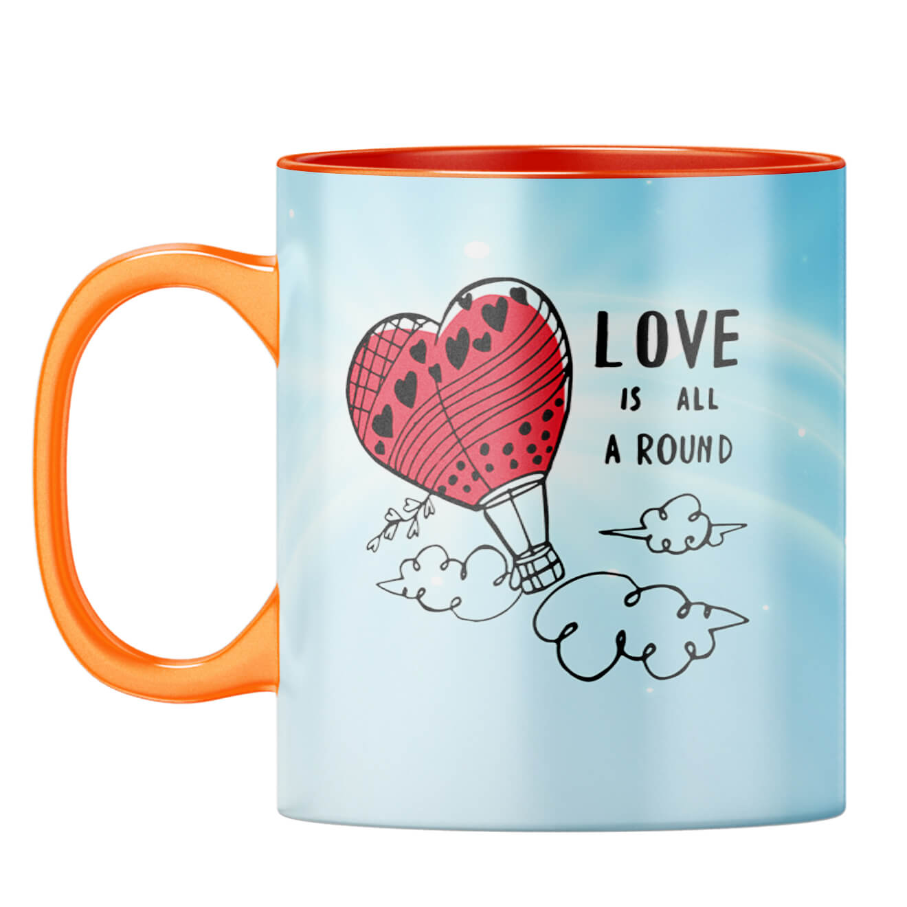 Love is all around Coffee Mug Orange