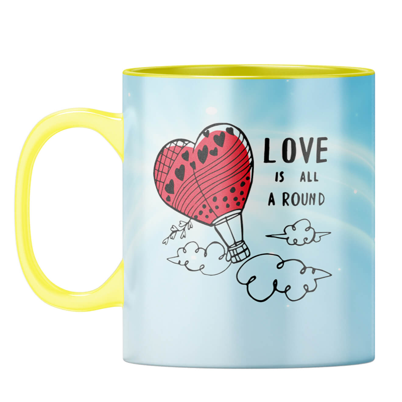 Love is all around Coffee Mug Yellow