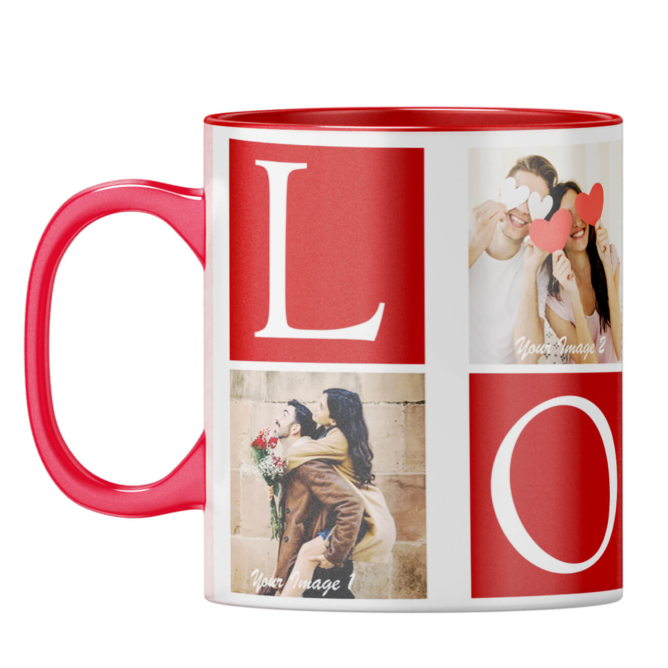 LOVE Photos Coffee Mug Red