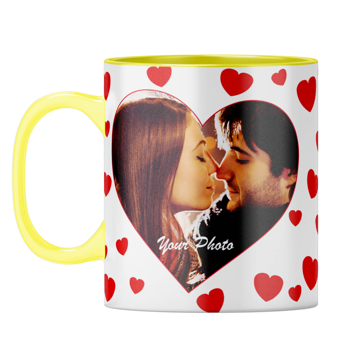 Loving Hearts Coffee Mug Yellow