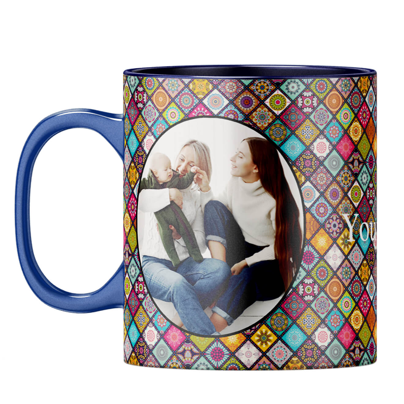 Mandala Photo Coffee Mug Dark Blue