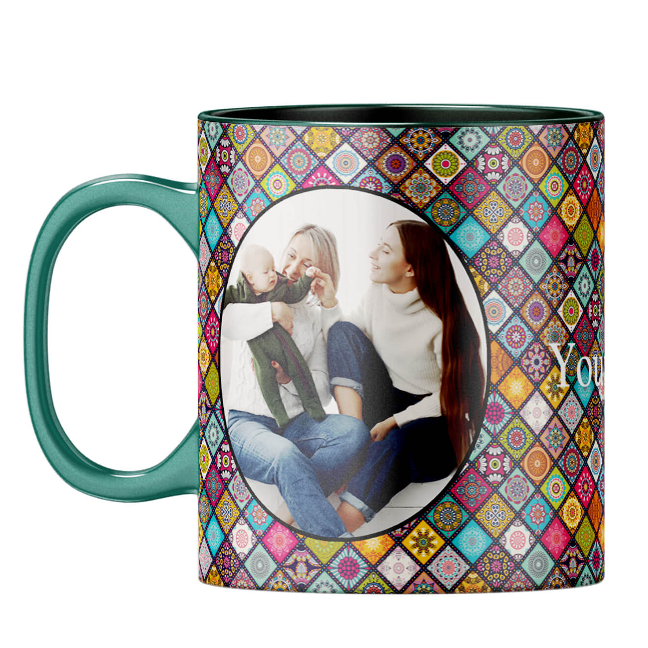 Mandala Photo Coffee Mug Dark Green