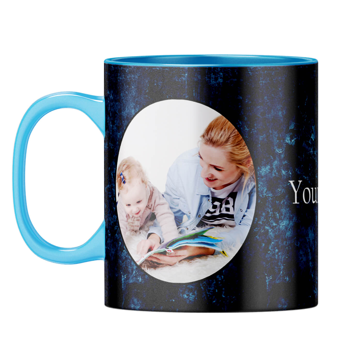 Photo on Blue Coffee Mug Light Blue