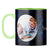 Photo on Blue Coffee Mug Light Green