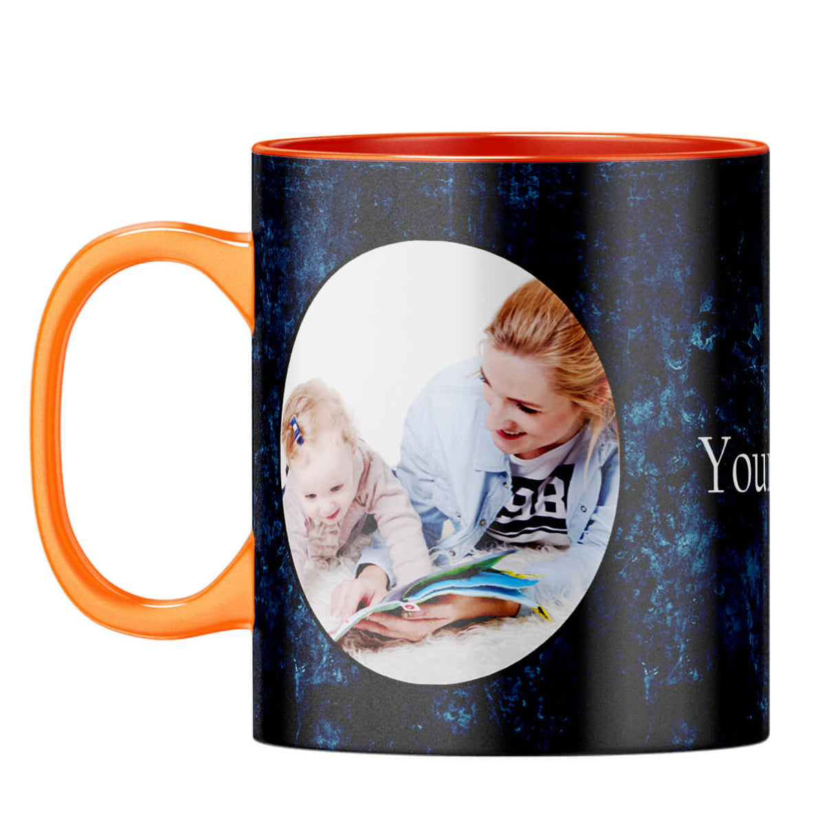 Photo on Blue Coffee Mug