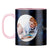 Photo on Blue Coffee Mug Pink