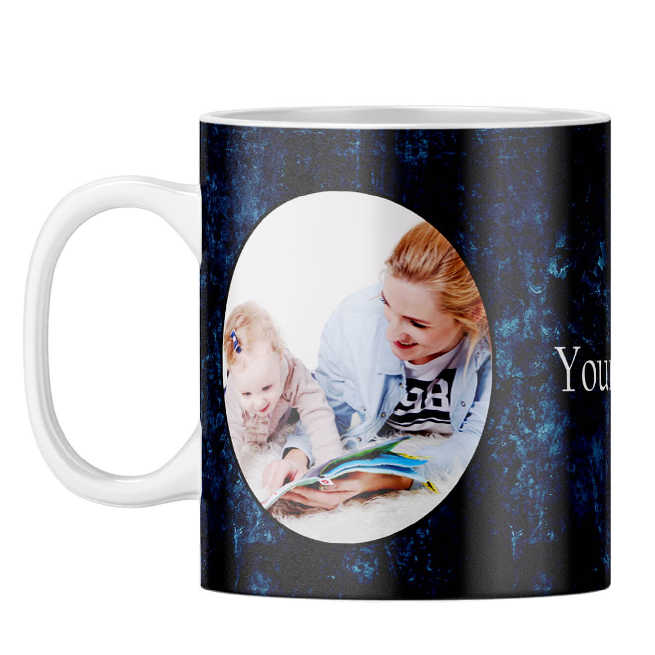 Photo on Blue Coffee Mug White