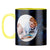 Photo on Blue Coffee Mug Yellow