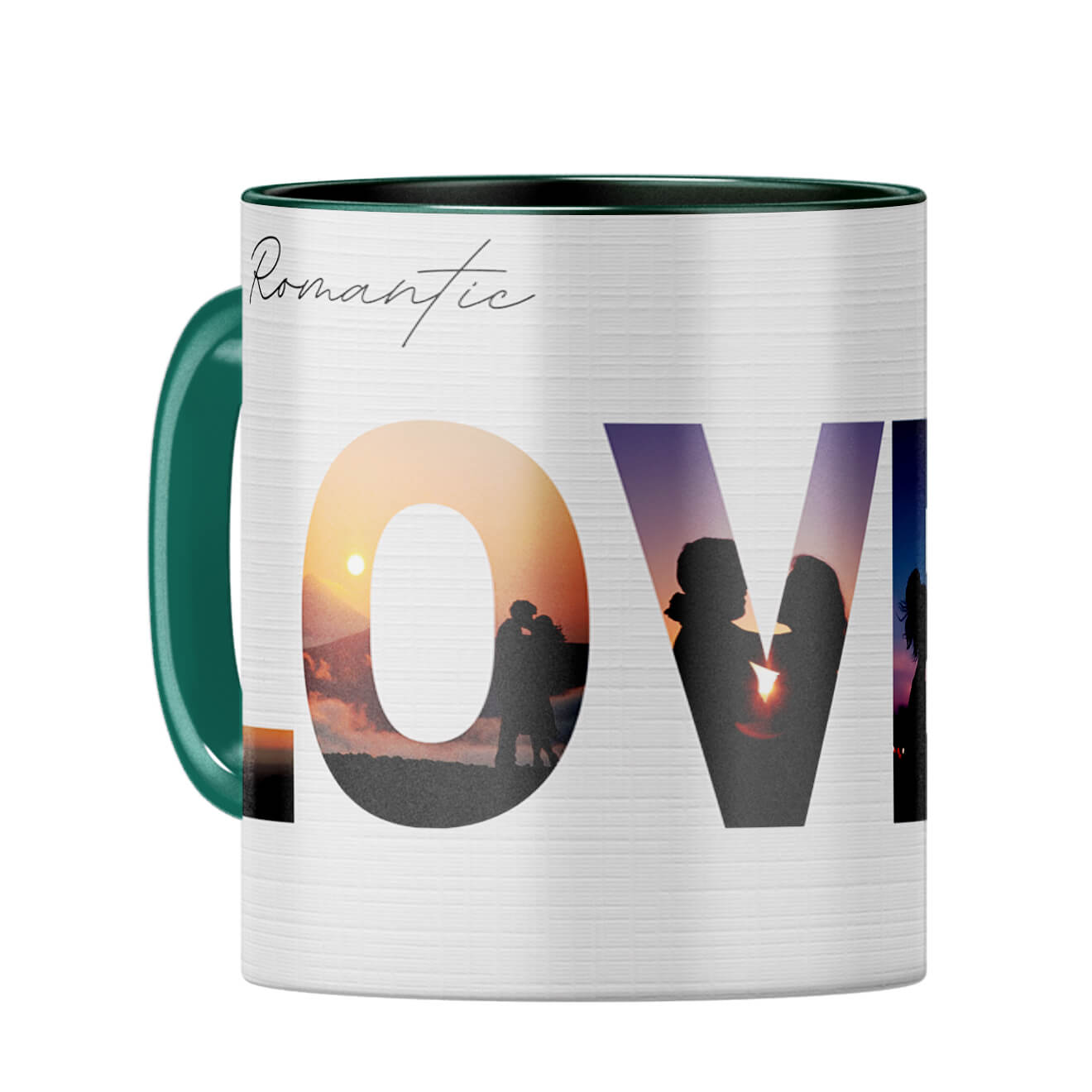 Romantic Love Coffee Mug Dark Green