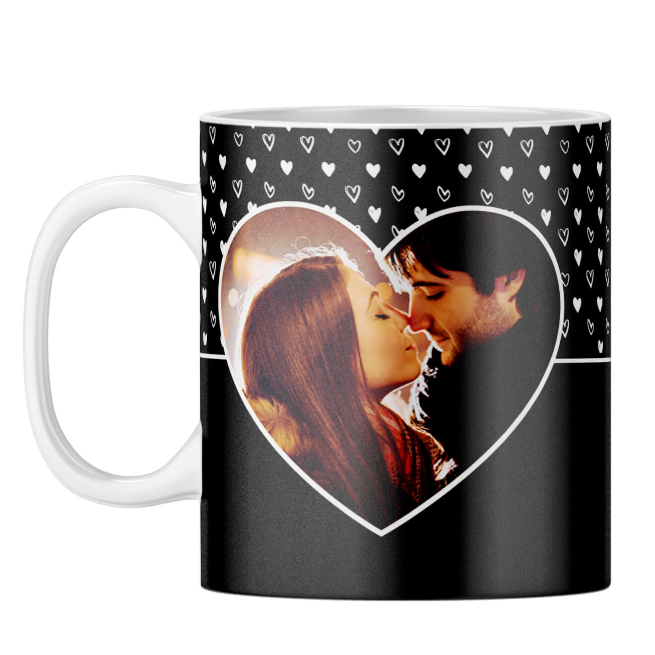 White Hearts Photo Coffee Mug White