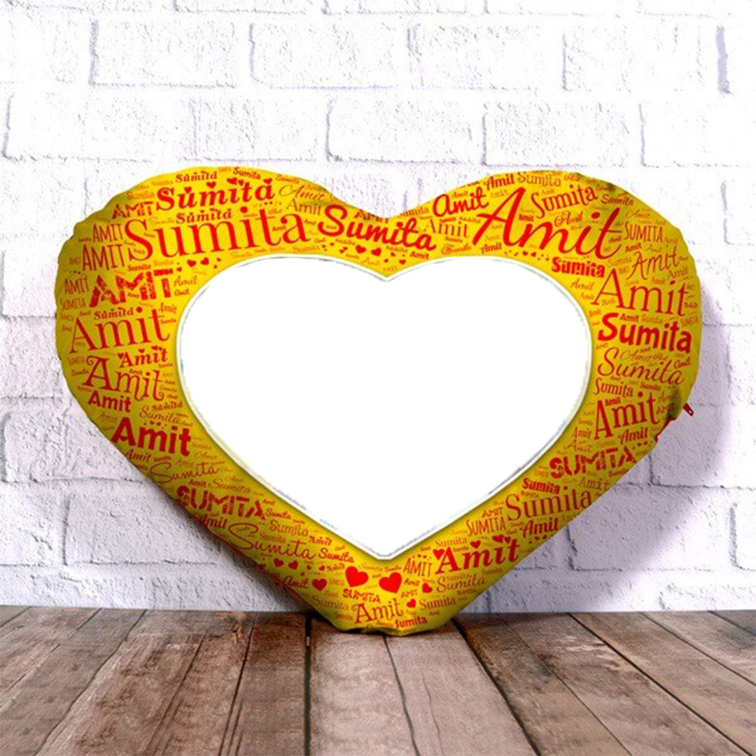 Heart Shape Name Mosaic Cushion