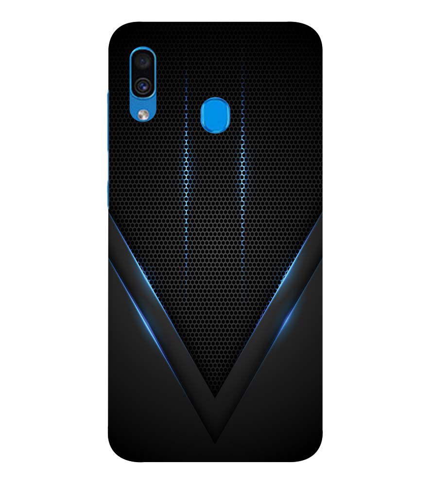 A0114-Black and Blue Back Cover for Samsung Galaxy A20