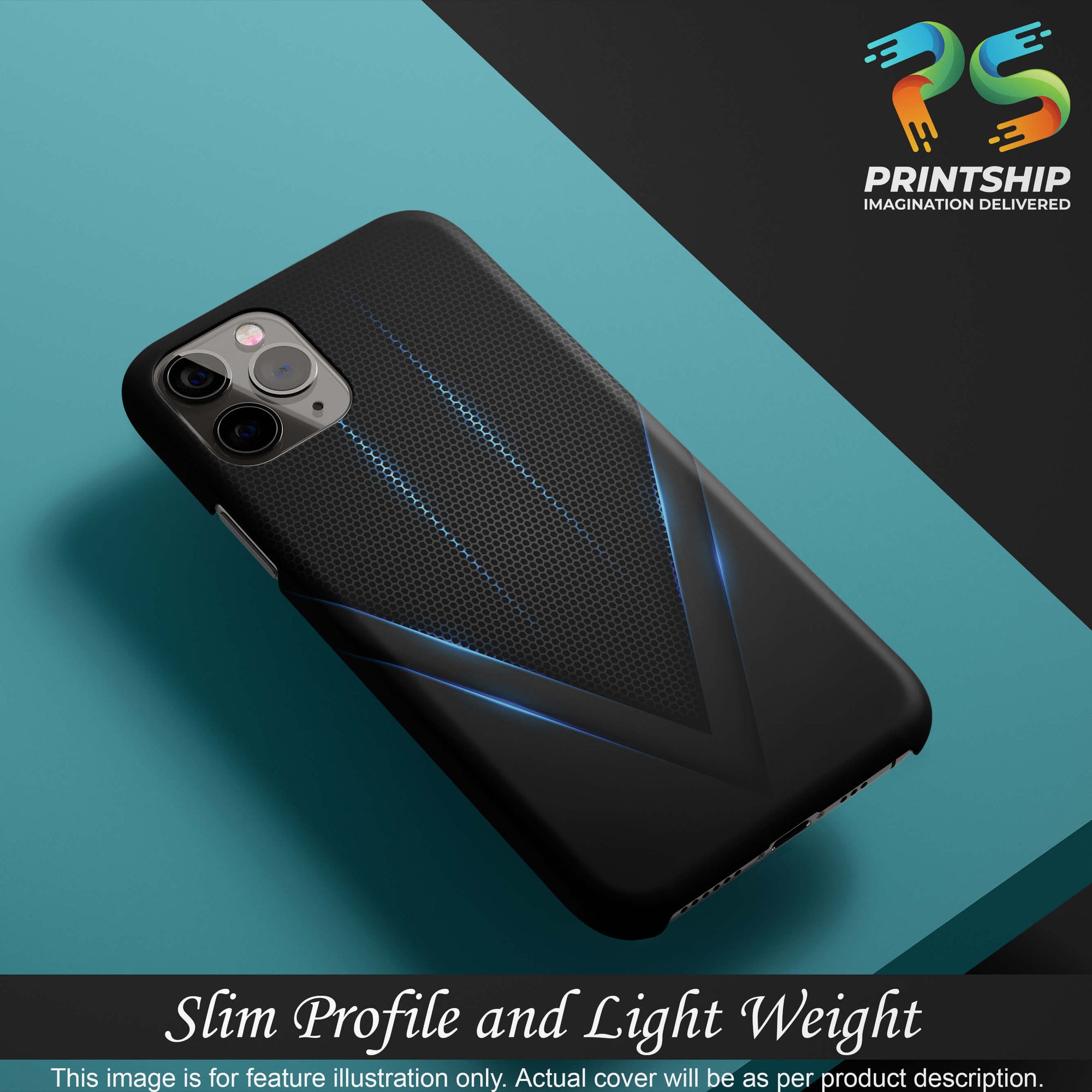 A0114-Black and Blue Back Cover for Realme Narzo 50-Image4