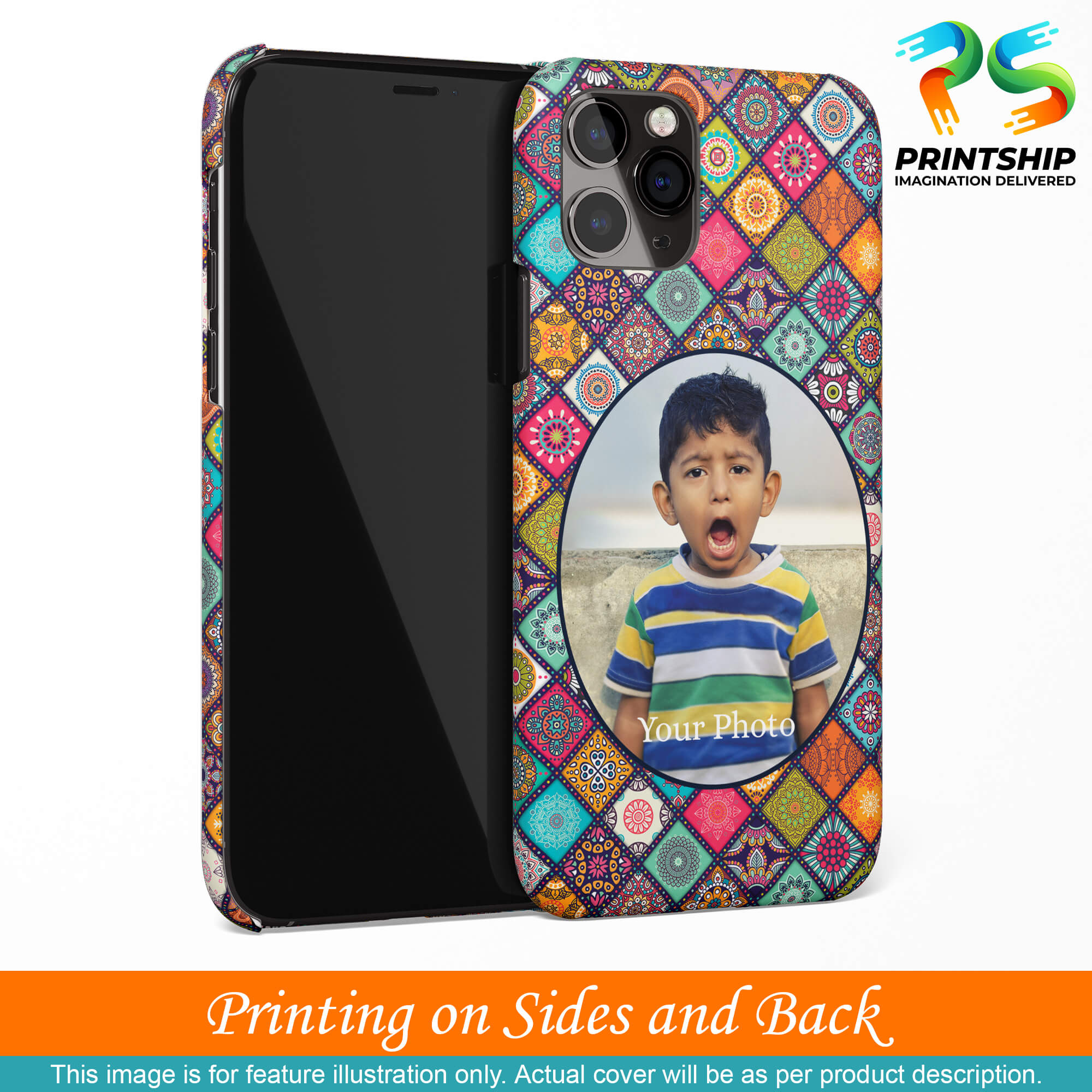 A0507-Mandala Photo Back Cover for Oppo Realme C1-Image3