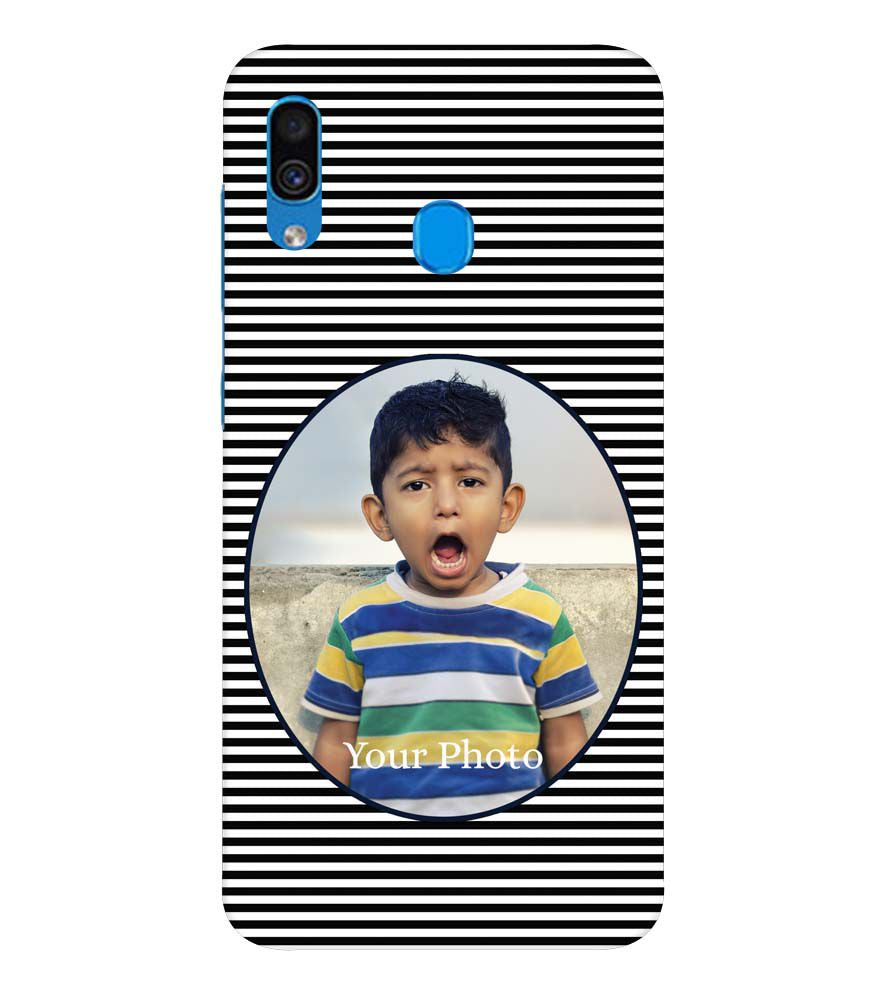 A0509-Stripes and Photo Back Cover for Samsung Galaxy A20