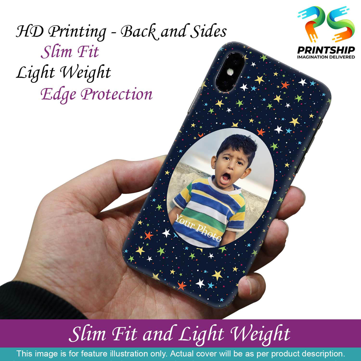 A0510-Stars and Photo Back Cover for Realme C30