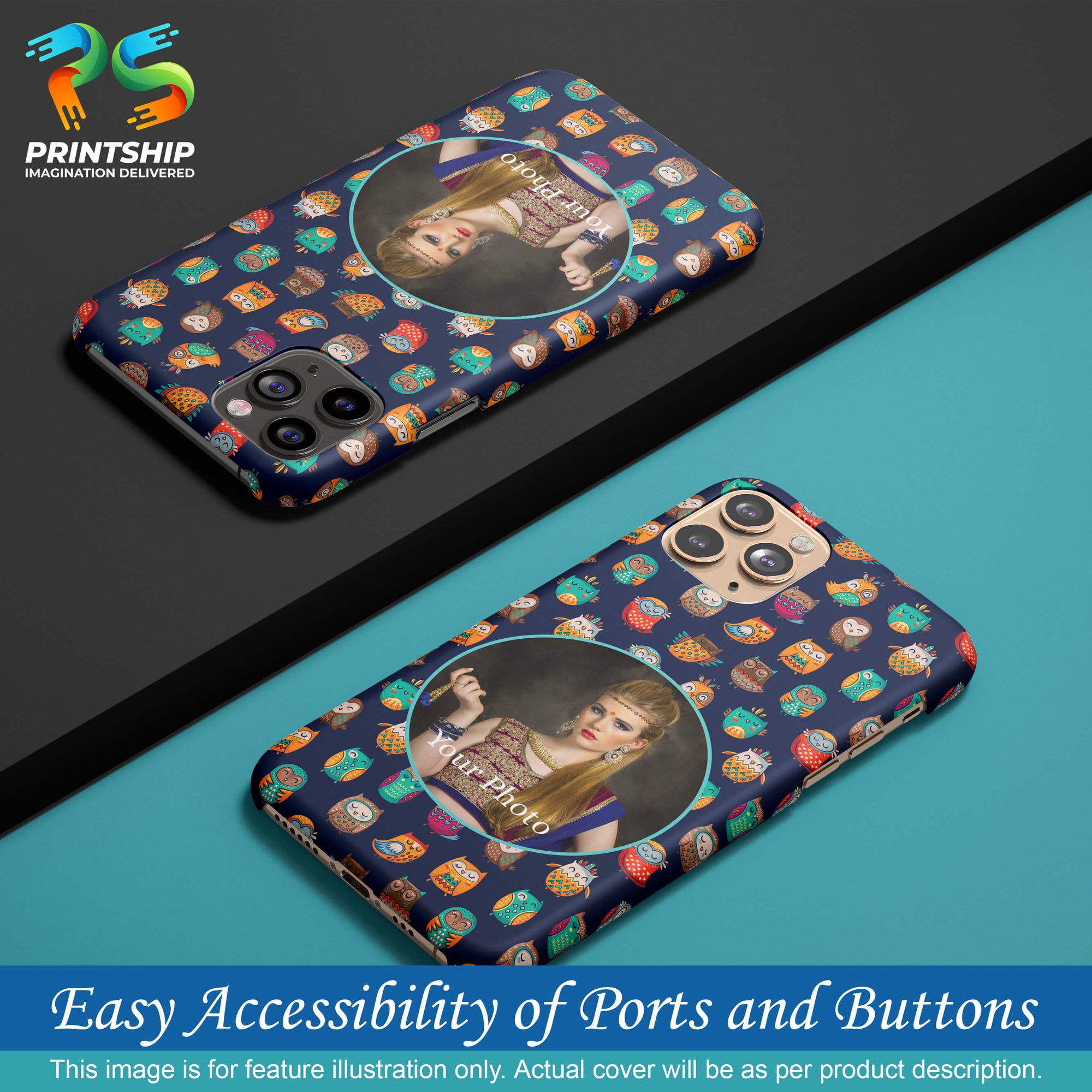 A0512-Owly Pattern Photo Back Cover for Xiaomi Redmi Note 9-Image5