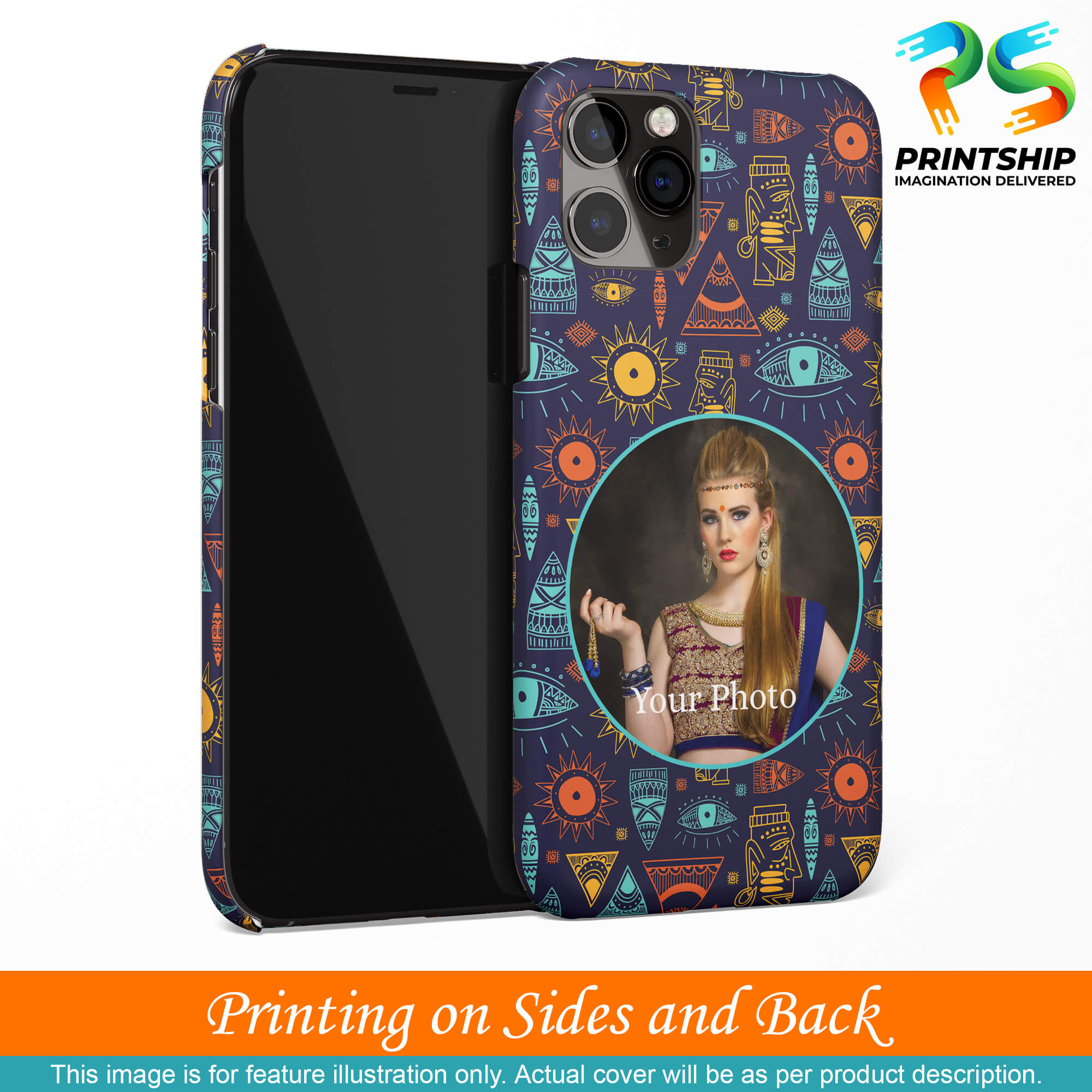 A0513-Traditional Pattern Photo Back Cover for Realme V13 5G-Image3