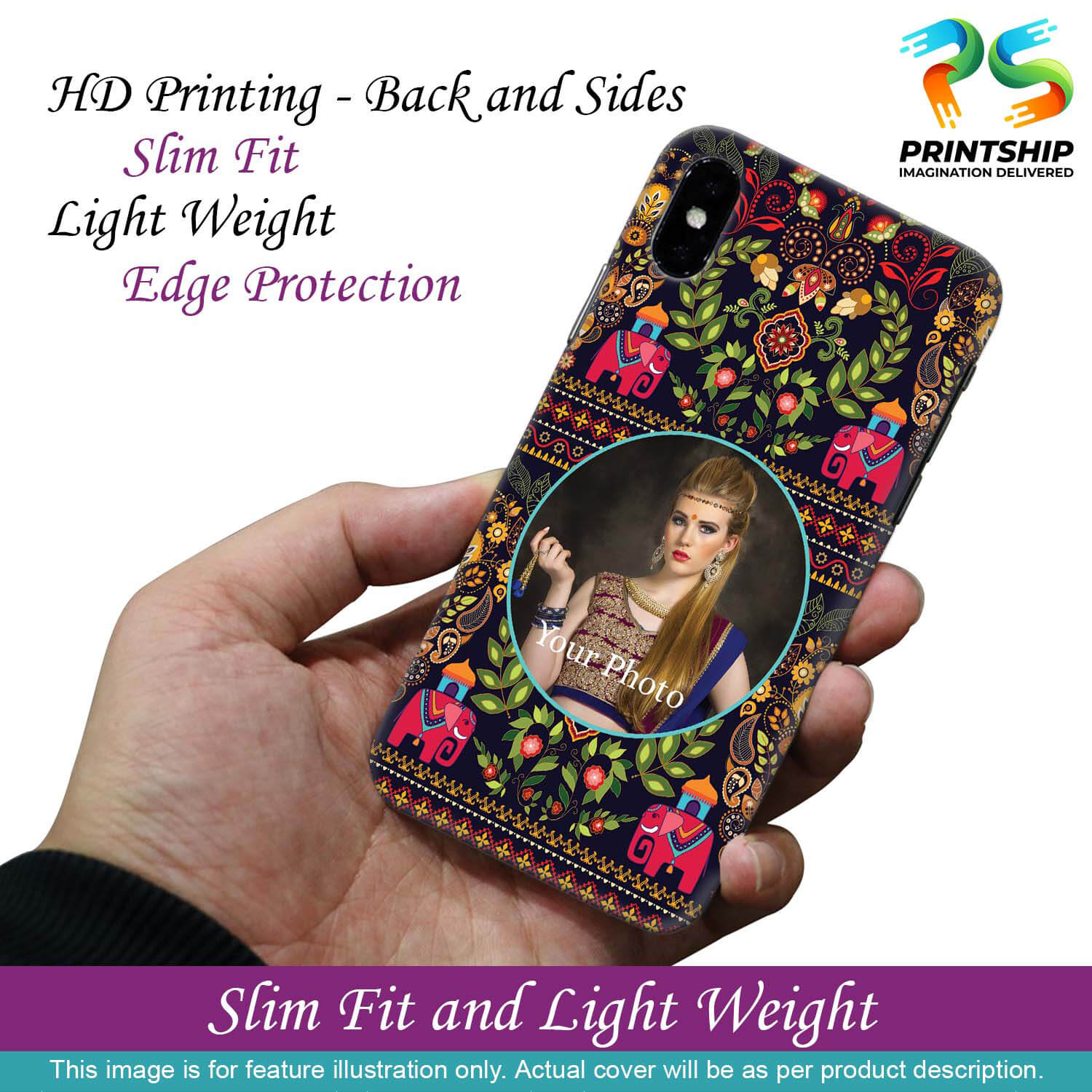 A0514-Mughal Pattern Photo Back Cover for Realme V13 5G