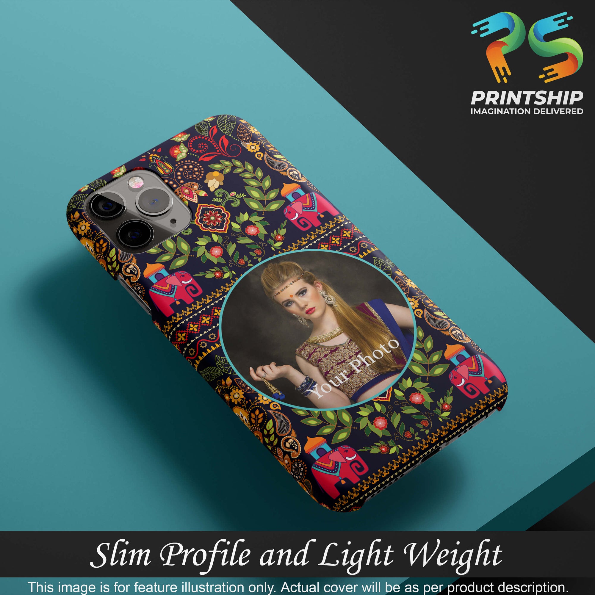 A0514-Mughal Pattern Photo Back Cover for Realme V13 5G-Image4