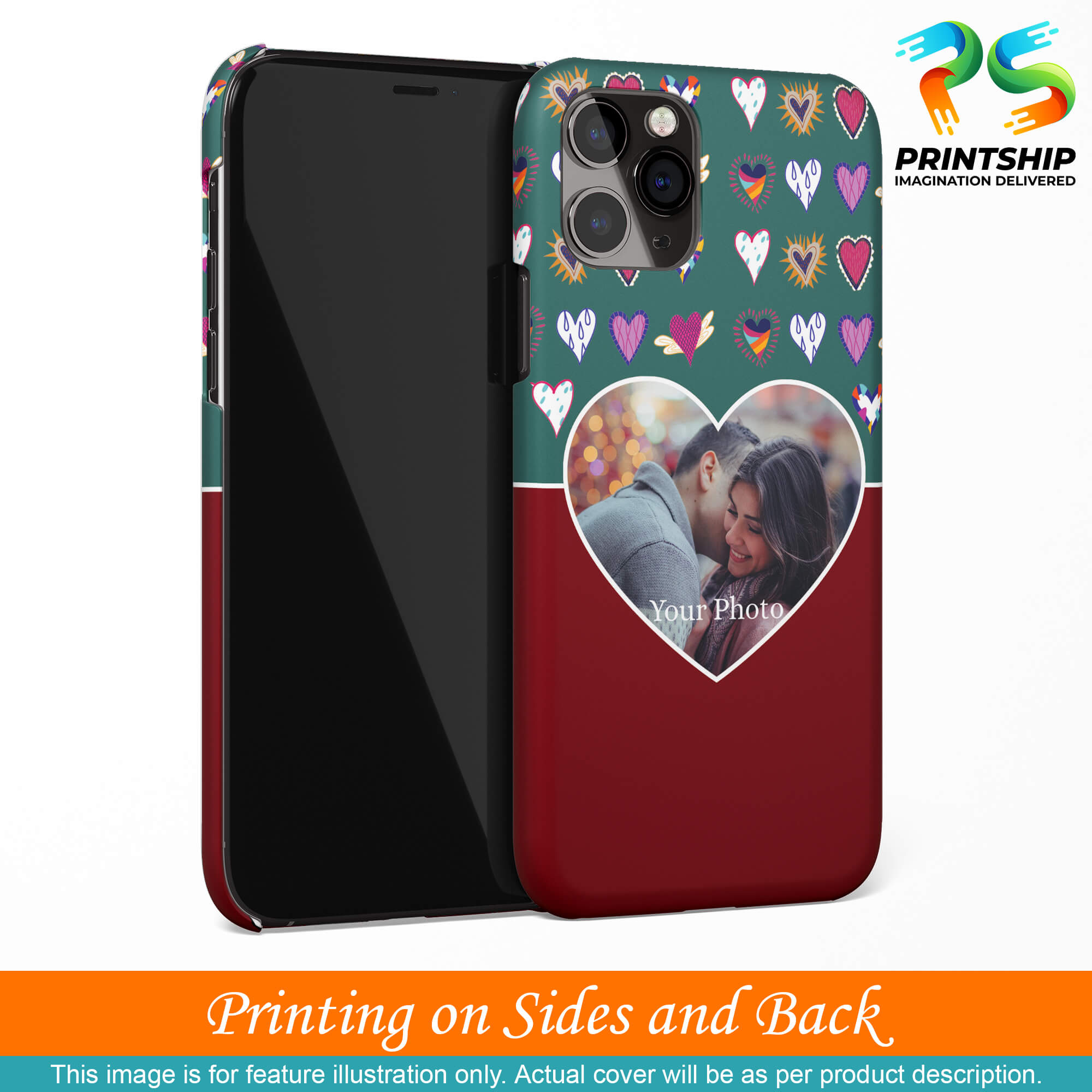 A0516-Hearts Photo Back Cover for Apple iPhone 7-Image3