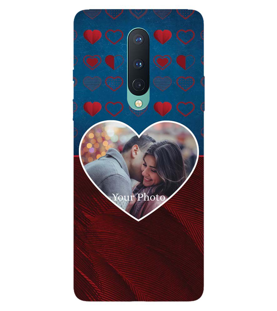 A0517-Blue Hearts Photo Back Cover for OnePlus 8