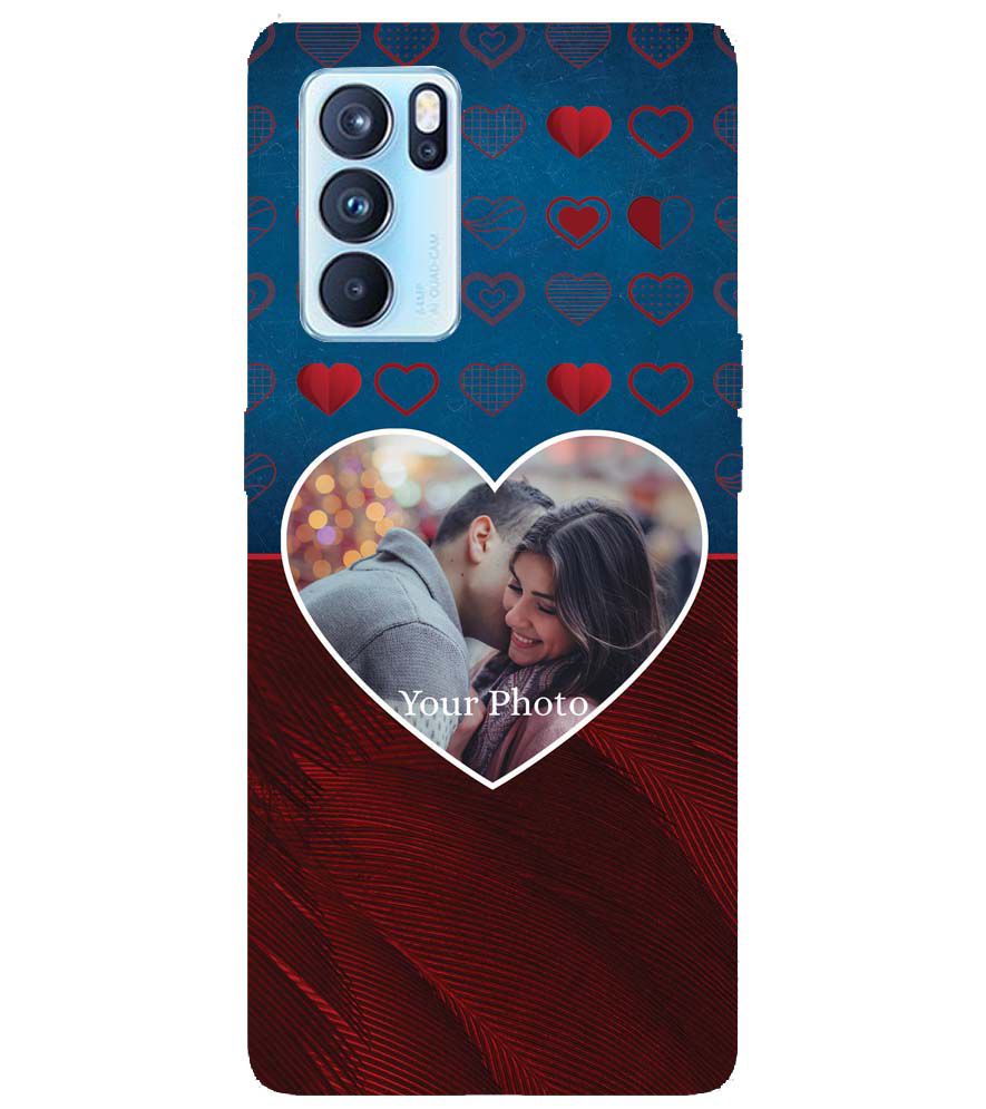 A0517-Blue Hearts Photo Back Cover for Oppo Reno6 5G