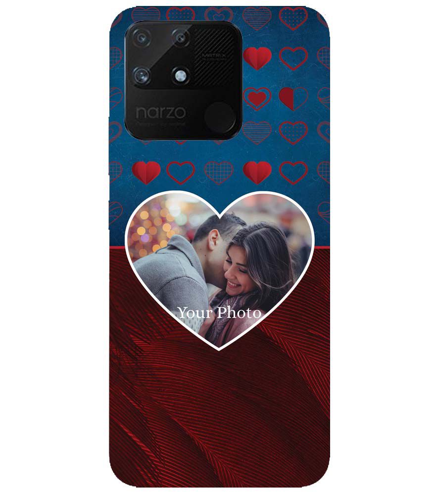 A0517-Blue Hearts Photo Back Cover for Realme Narzo 50A