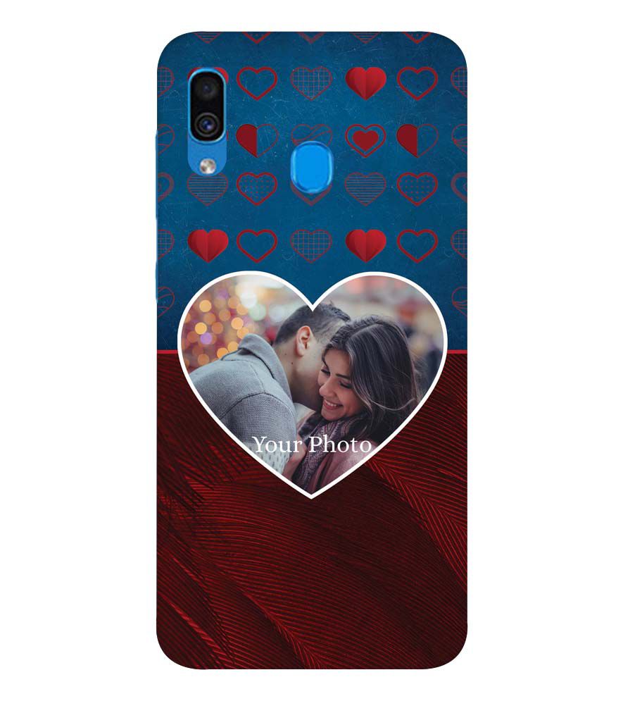 A0517-Blue Hearts Photo Back Cover for Samsung Galaxy A20