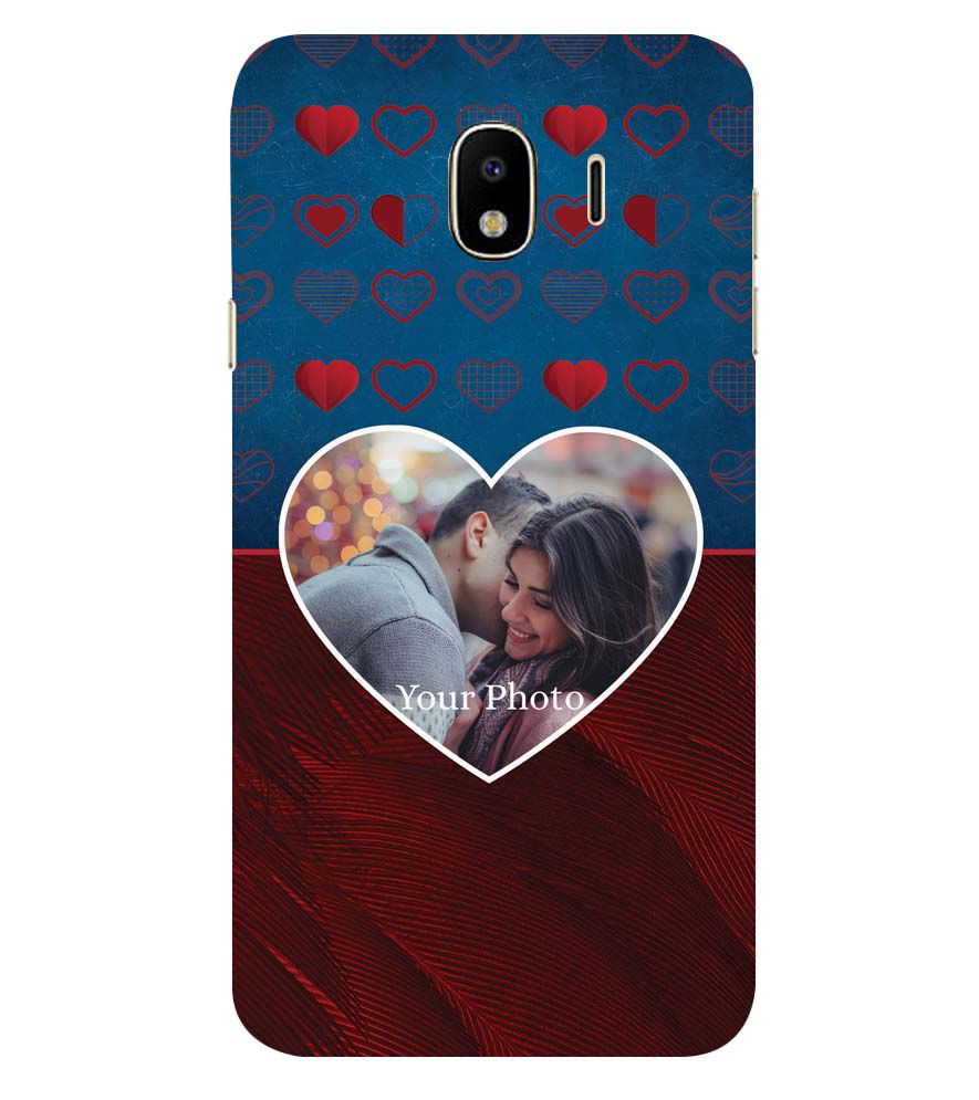 A0517-Blue Hearts Photo Back Cover for Samsung Galaxy J4 (2018)