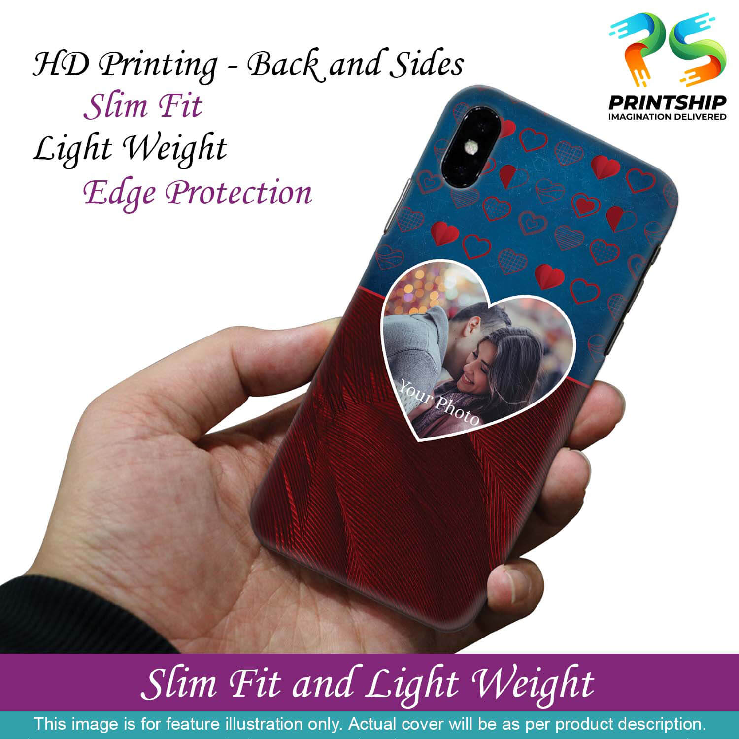 A0517-Blue Hearts Photo Back Cover for Vivo Y55L