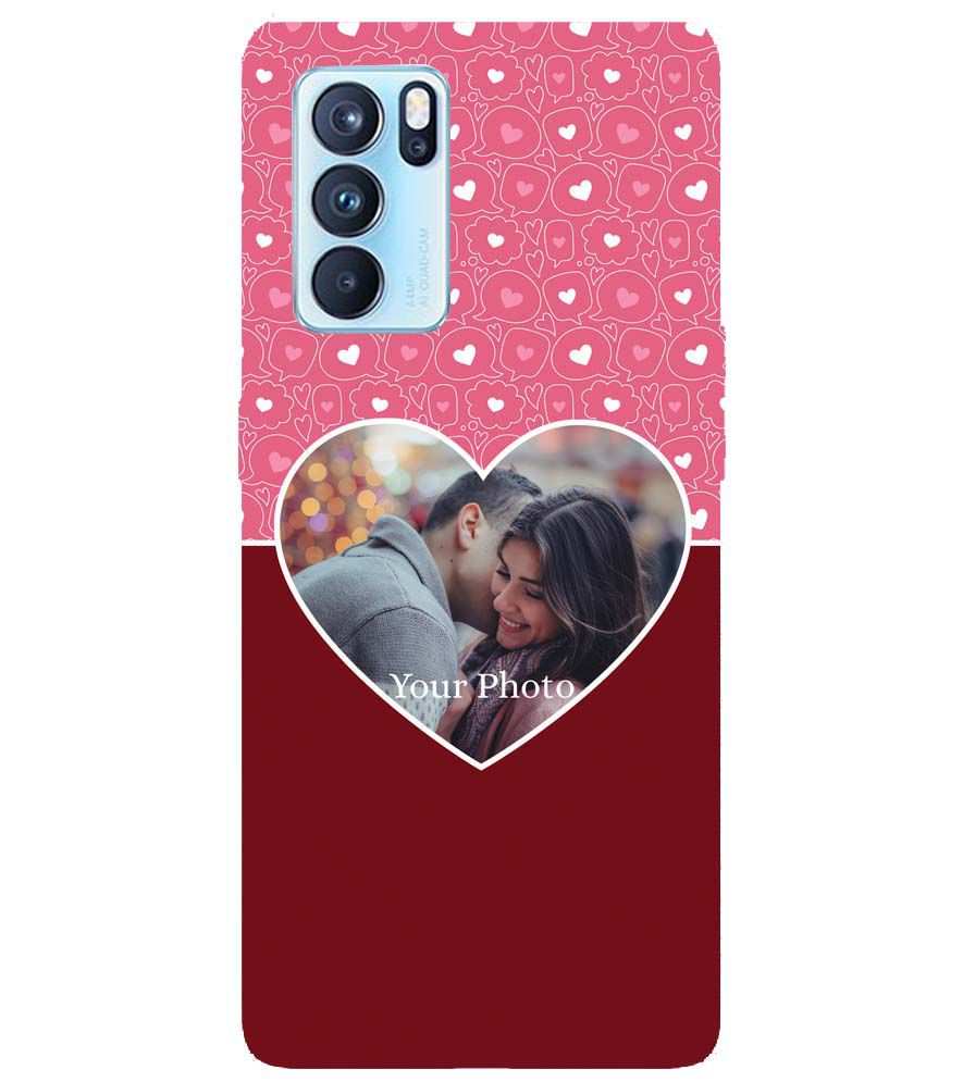 A0518-Pink Hearts Photo Back Cover for Oppo Reno6 5G