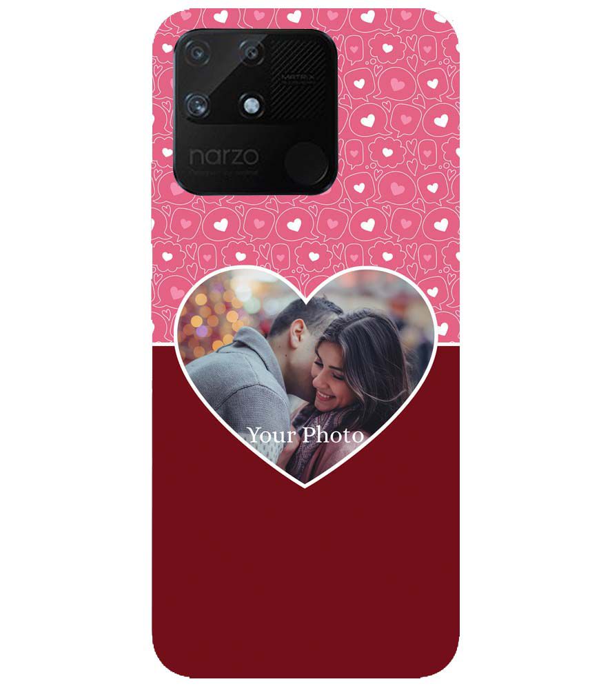 A0518-Pink Hearts Photo Back Cover for Realme Narzo 50A