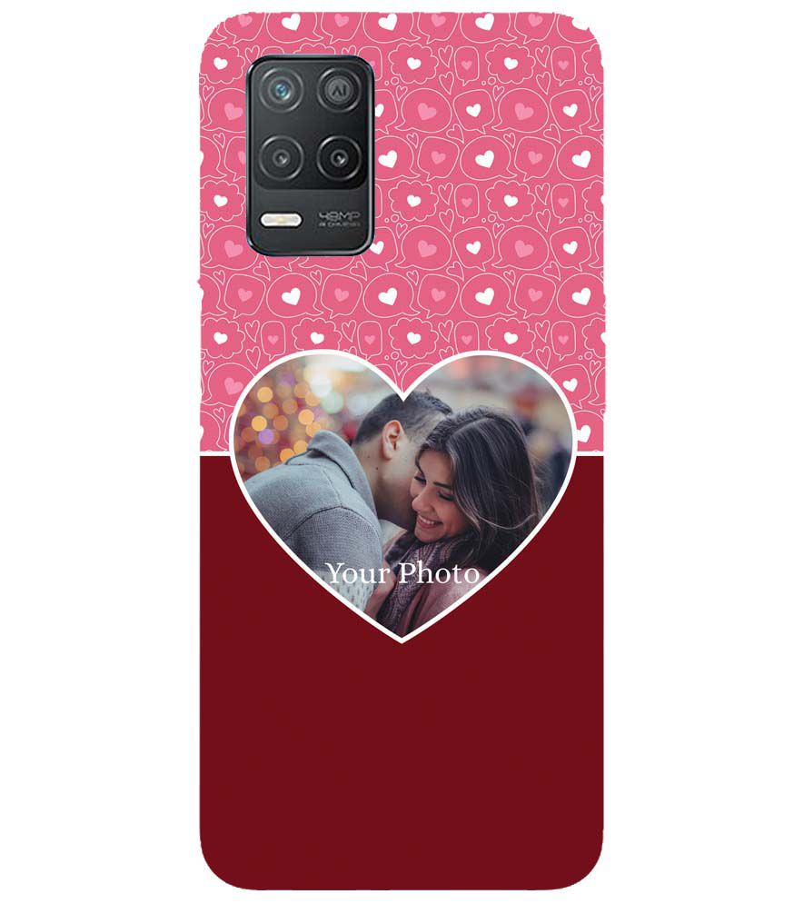 A0518-Pink Hearts Photo Back Cover for Realme V13 5G