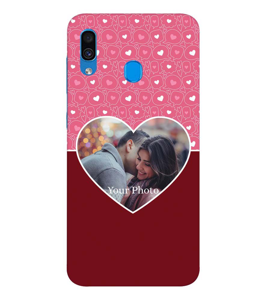 A0518-Pink Hearts Photo Back Cover for Samsung Galaxy A20