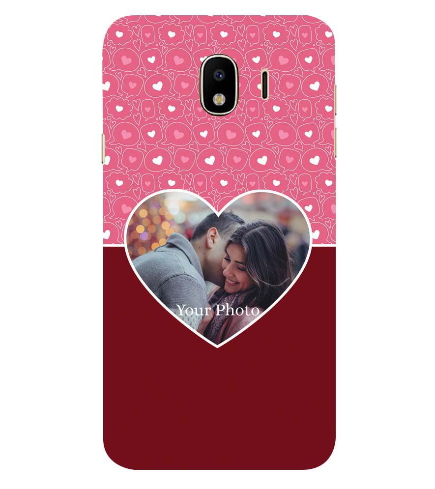 A0518-Pink Hearts Photo Back Cover for Samsung Galaxy J4 (2018)