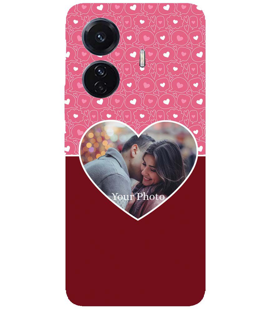 A0518-Pink Hearts Photo Back Cover for vivo T1 Pro