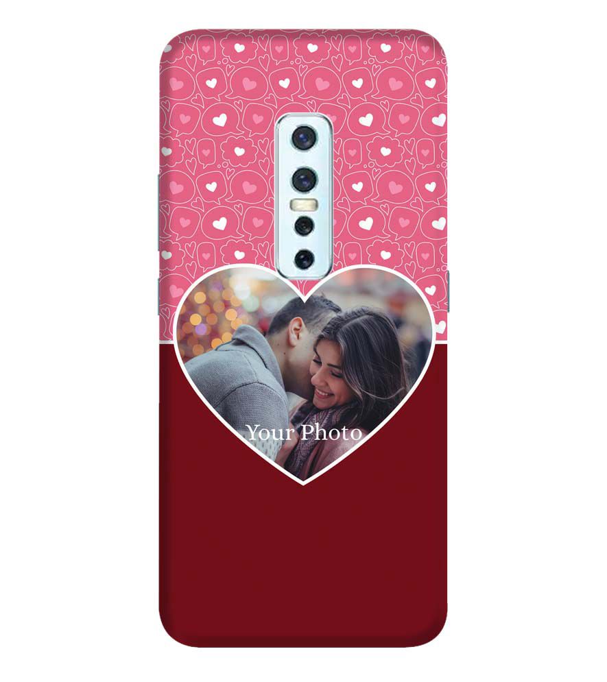 A0518-Pink Hearts Photo Back Cover for Vivo V17 Pro