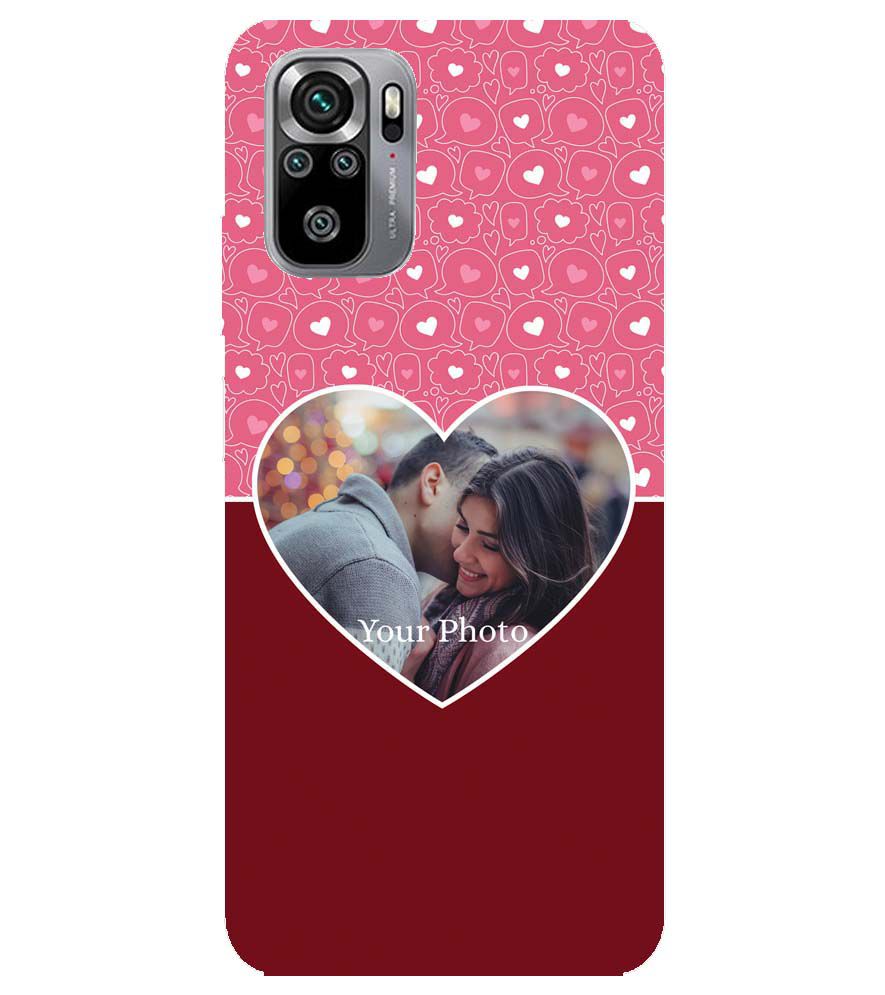 A0518-Pink Hearts Photo Back Cover for Xiaomi Redmi Note 10