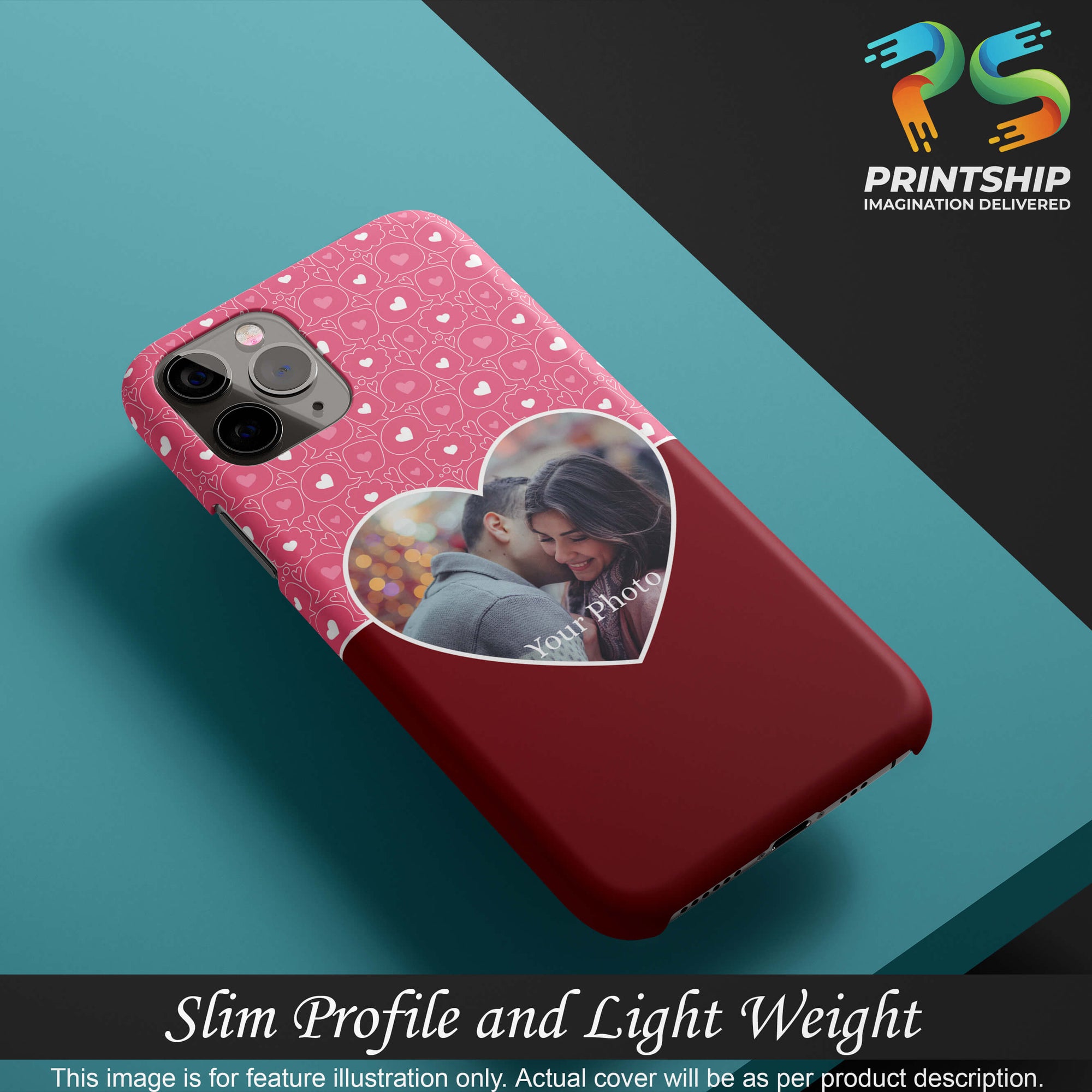 A0518-Pink Hearts Photo Back Cover for Xiaomi Mi A3-Image4