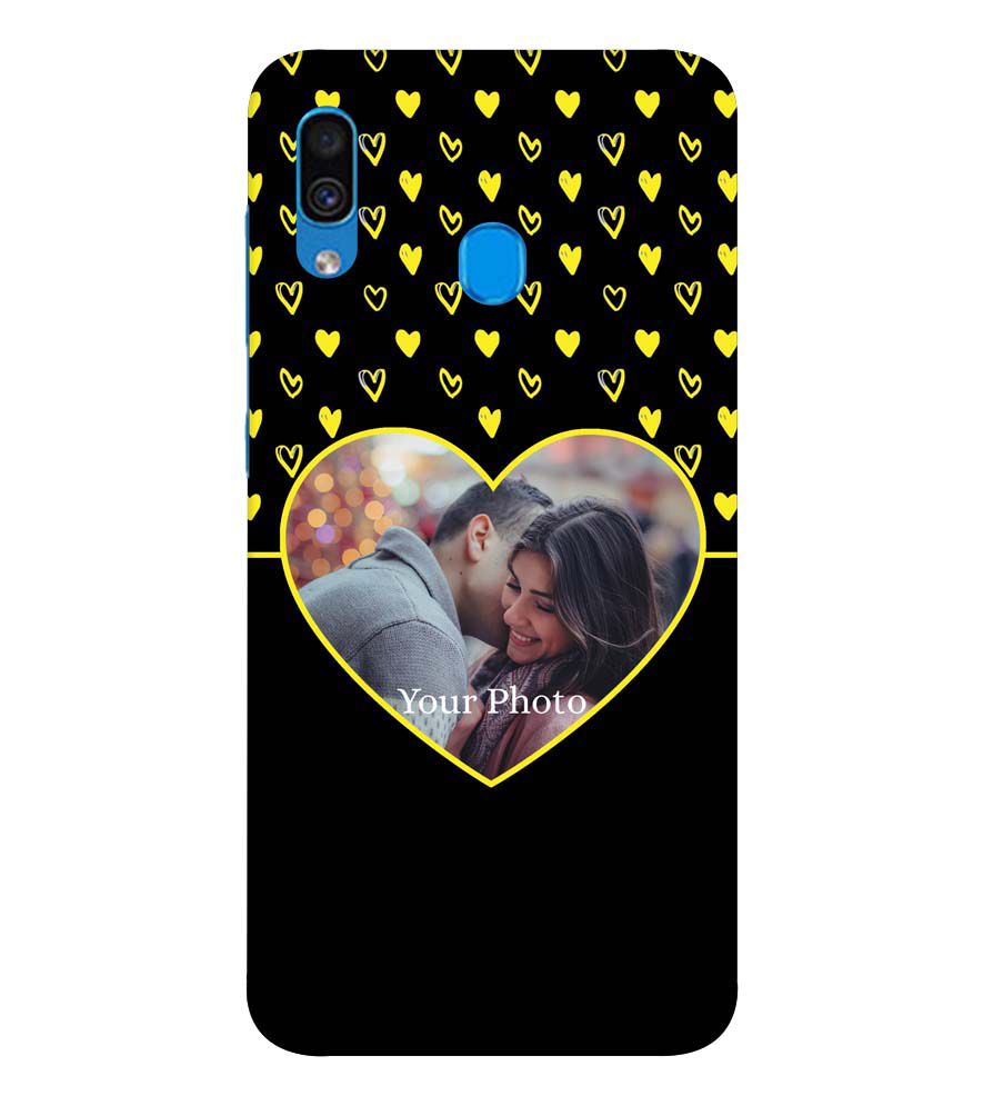 A0519-White Hearts Photo Back Cover for Samsung Galaxy A20