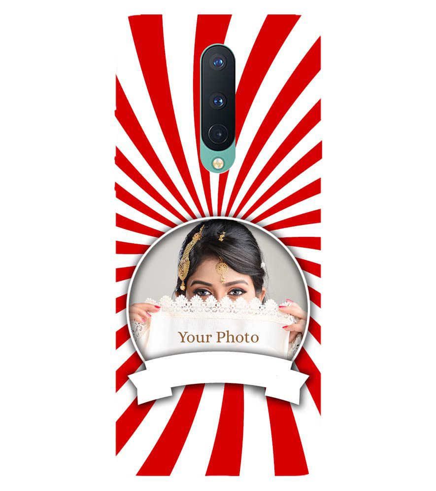 A0527-Red and White Frame Back Cover for OnePlus 8