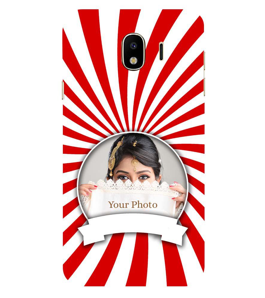 A0527-Red and White Frame Back Cover for Samsung Galaxy J4 (2018)