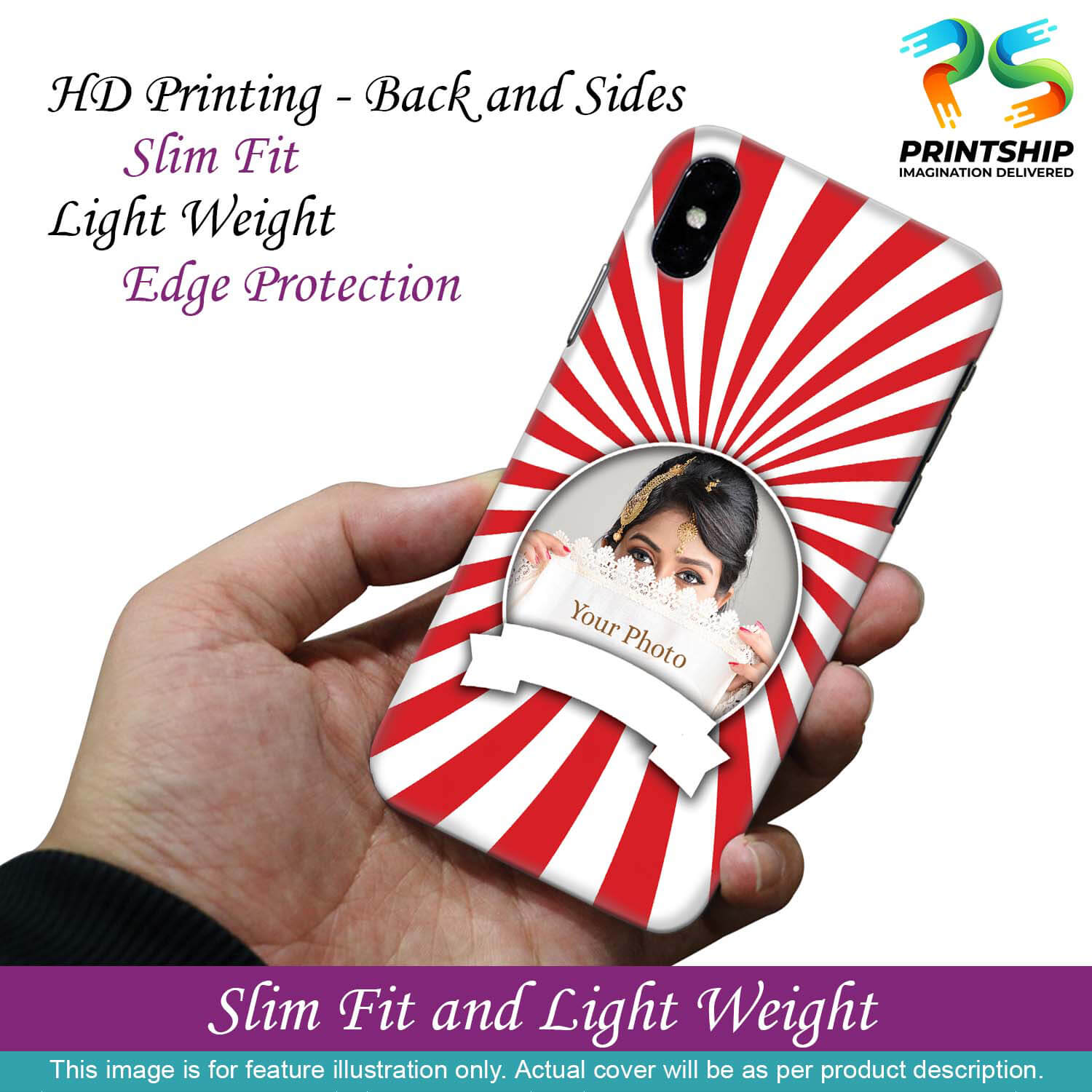 A0527-Red and White Frame Back Cover for Realme V13 5G