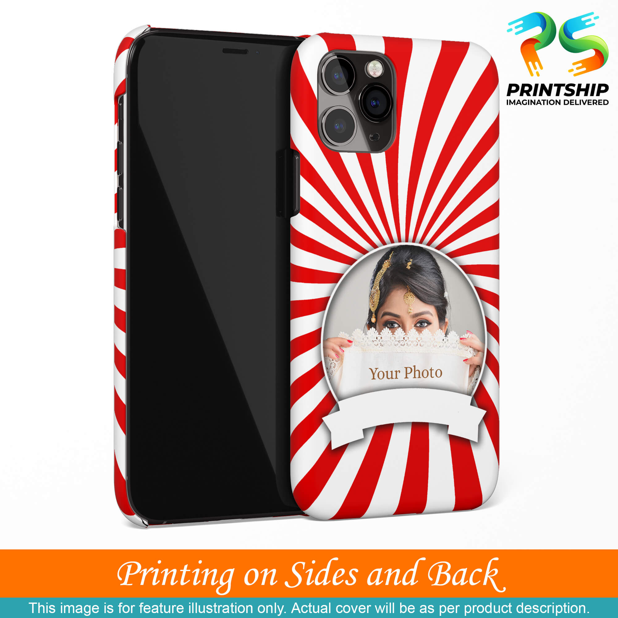 A0527-Red and White Frame Back Cover for Realme C30-Image3