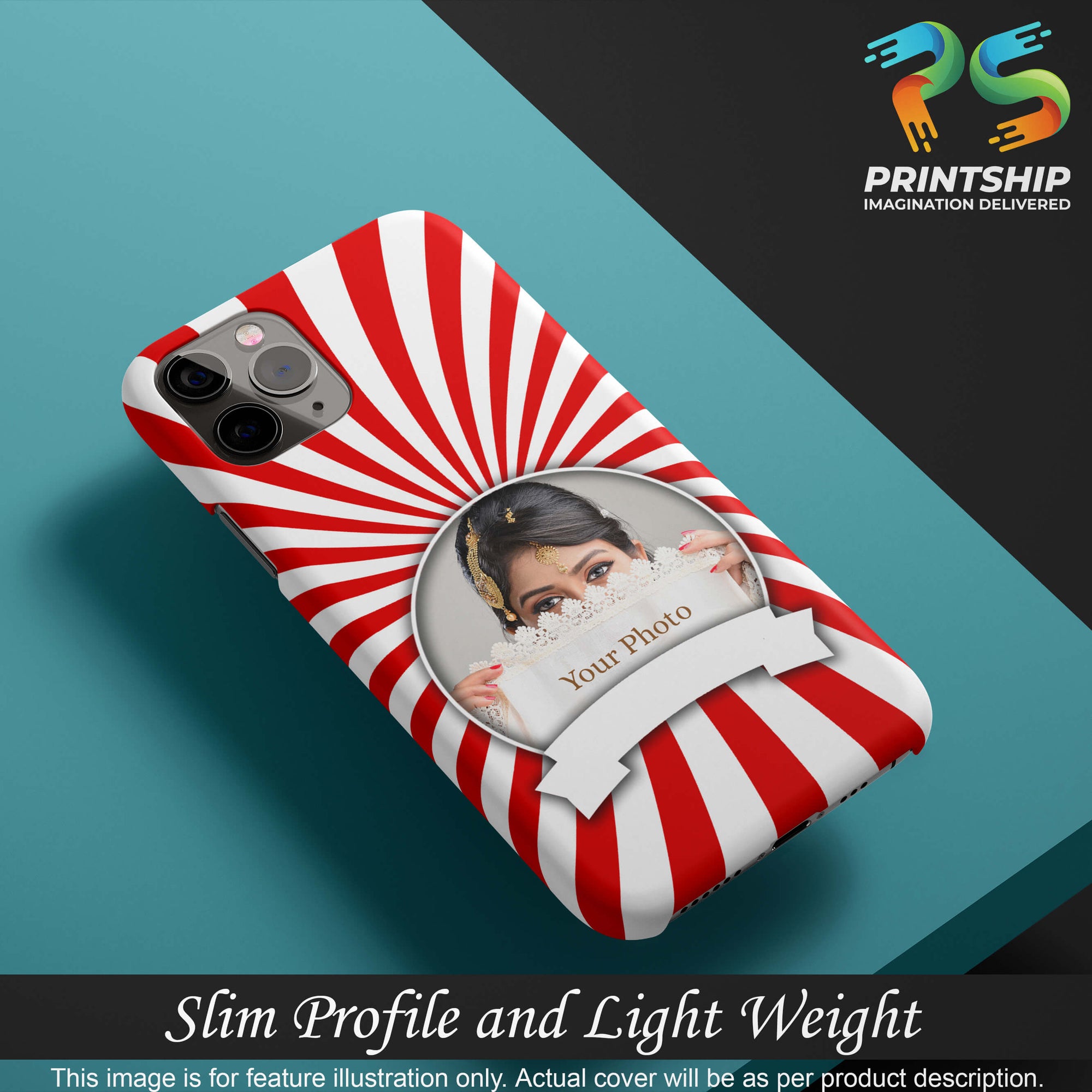 A0527-Red and White Frame Back Cover for OnePlus 8-Image4